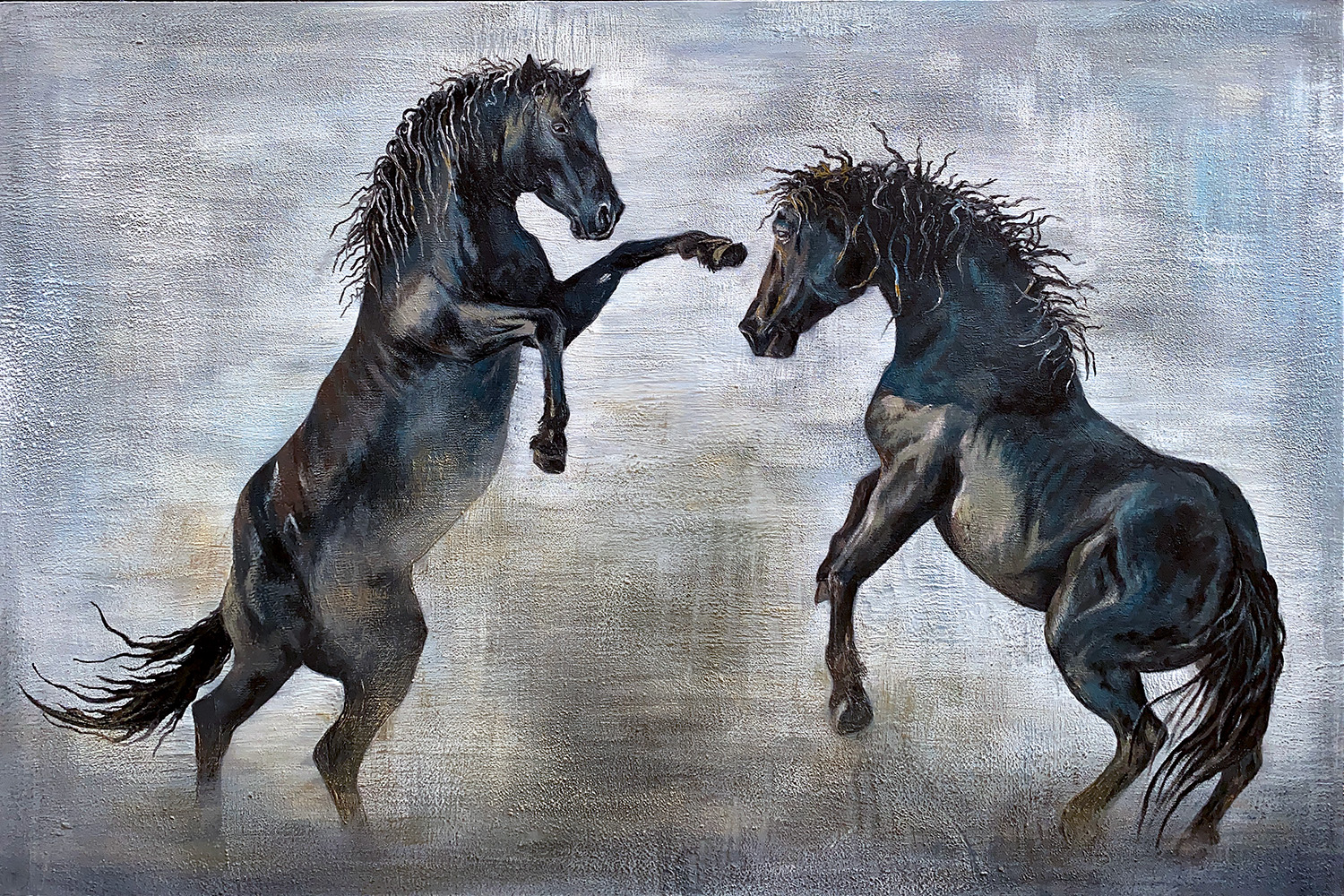 "Bubba and Bobby" 24x36 Original Horse Painting by Abra Johnson