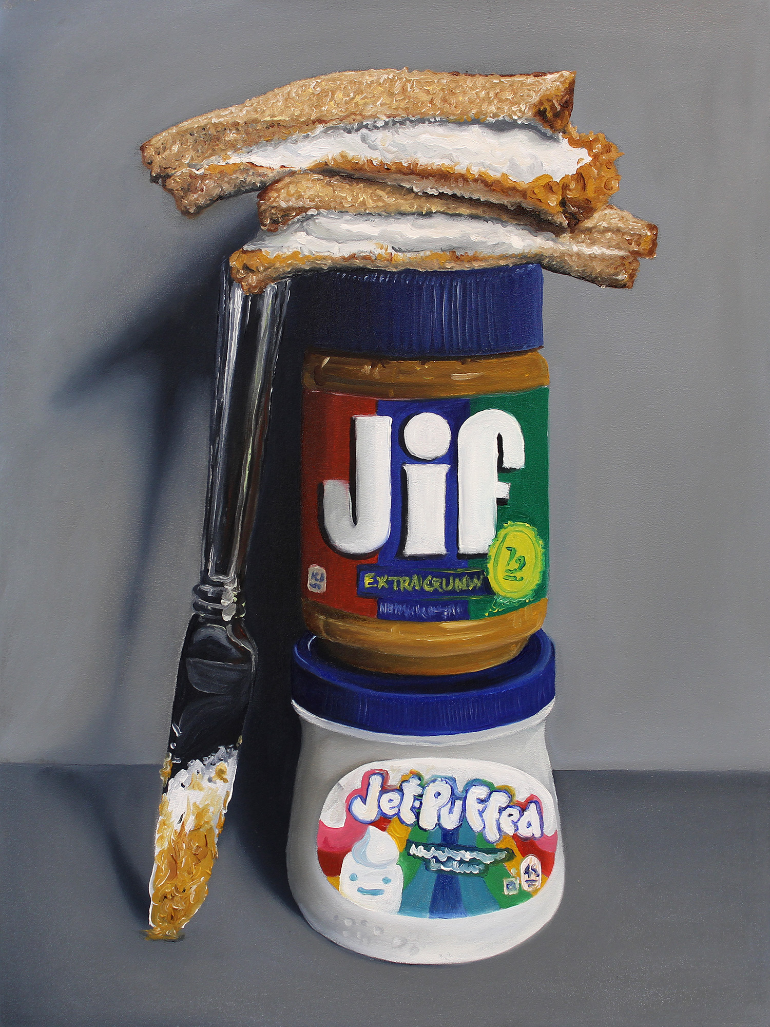 "Marshmallow Creme & PB Sandwich" 12x16 Original Oil Painting by Abra Johnson