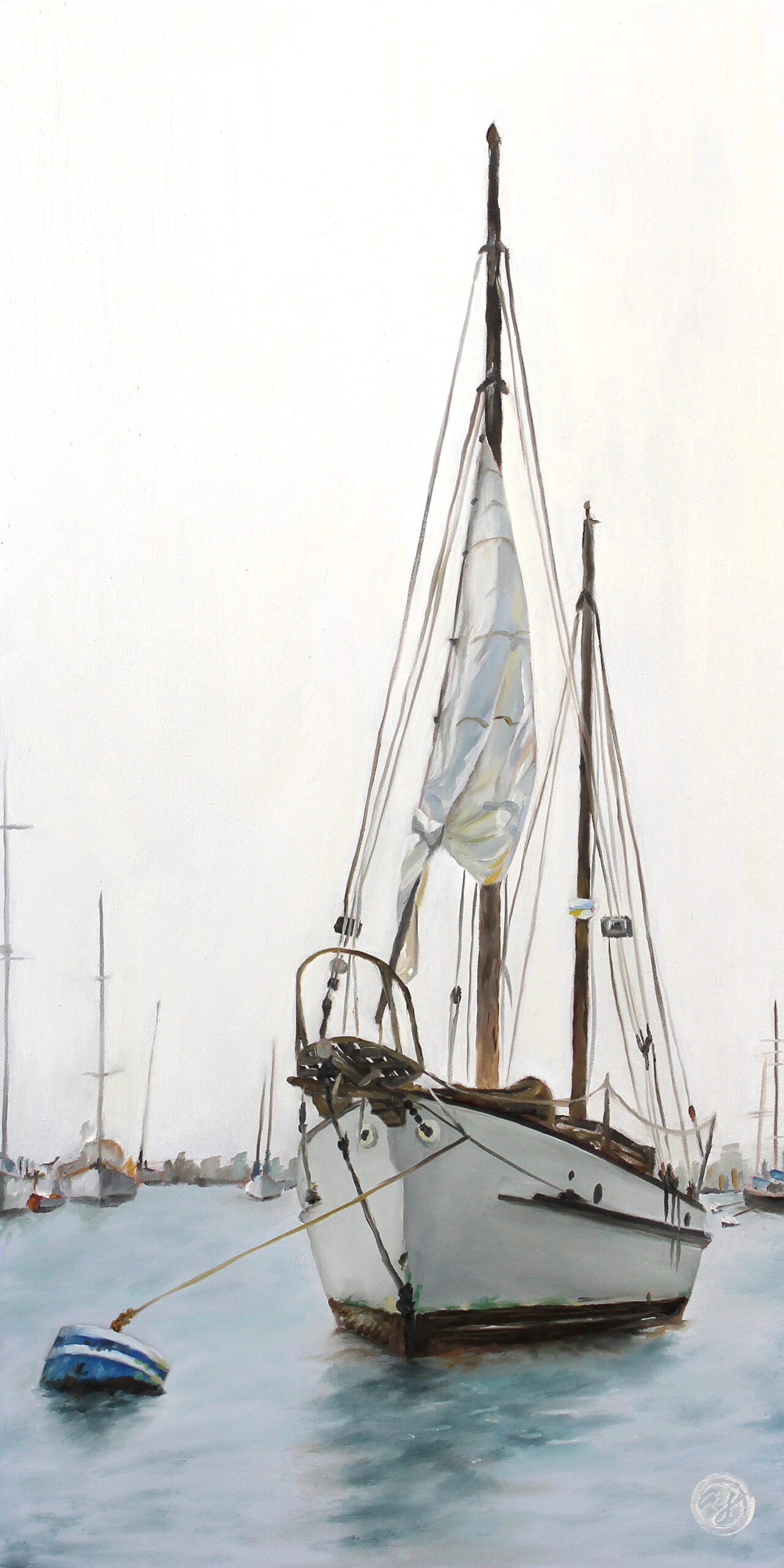 "Sailboat 1" 12x24 Original Oil Painting by Abra Johnson