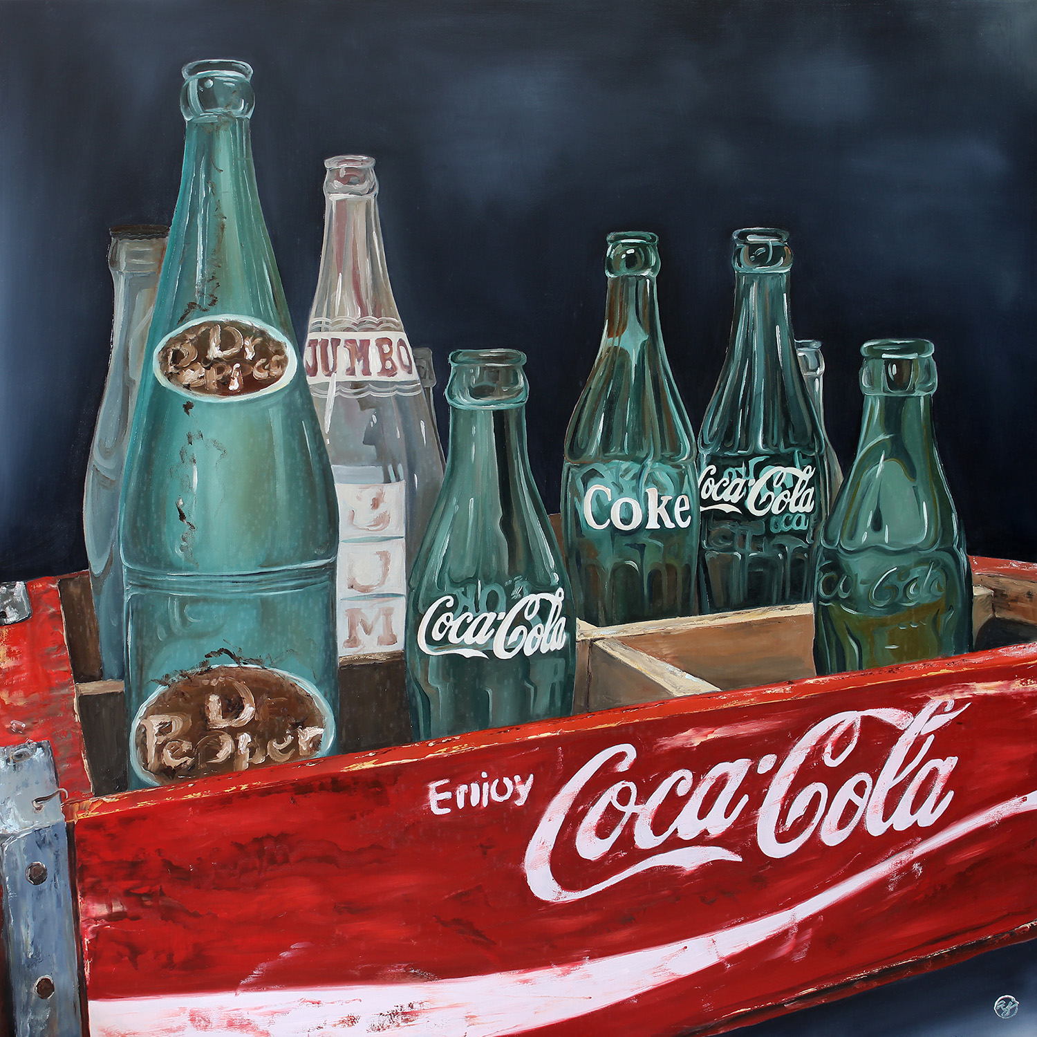 "Coca-Cola Box" 36x36 Original Oil Painting by Abra Johnson