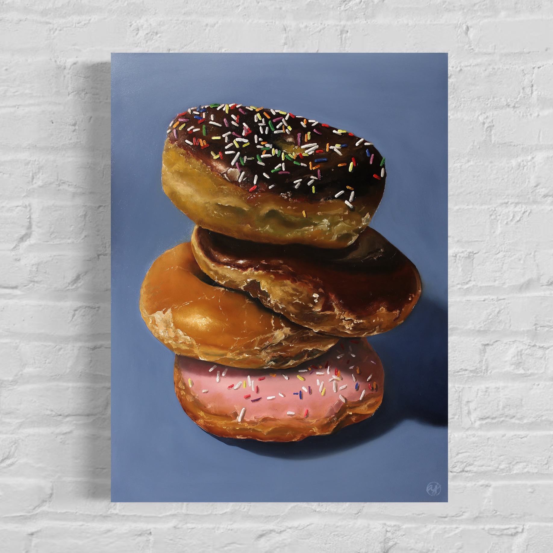 "Donut Stack" 18x24 Original Oil Painting by Abra Johnson