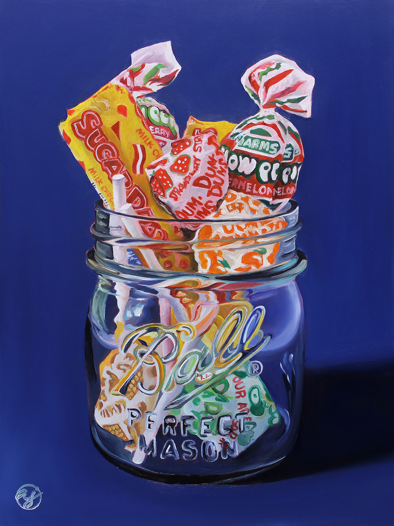 "Ball Jar & Lollipops" 12x16 Original Oil Painting by Abra Johnson