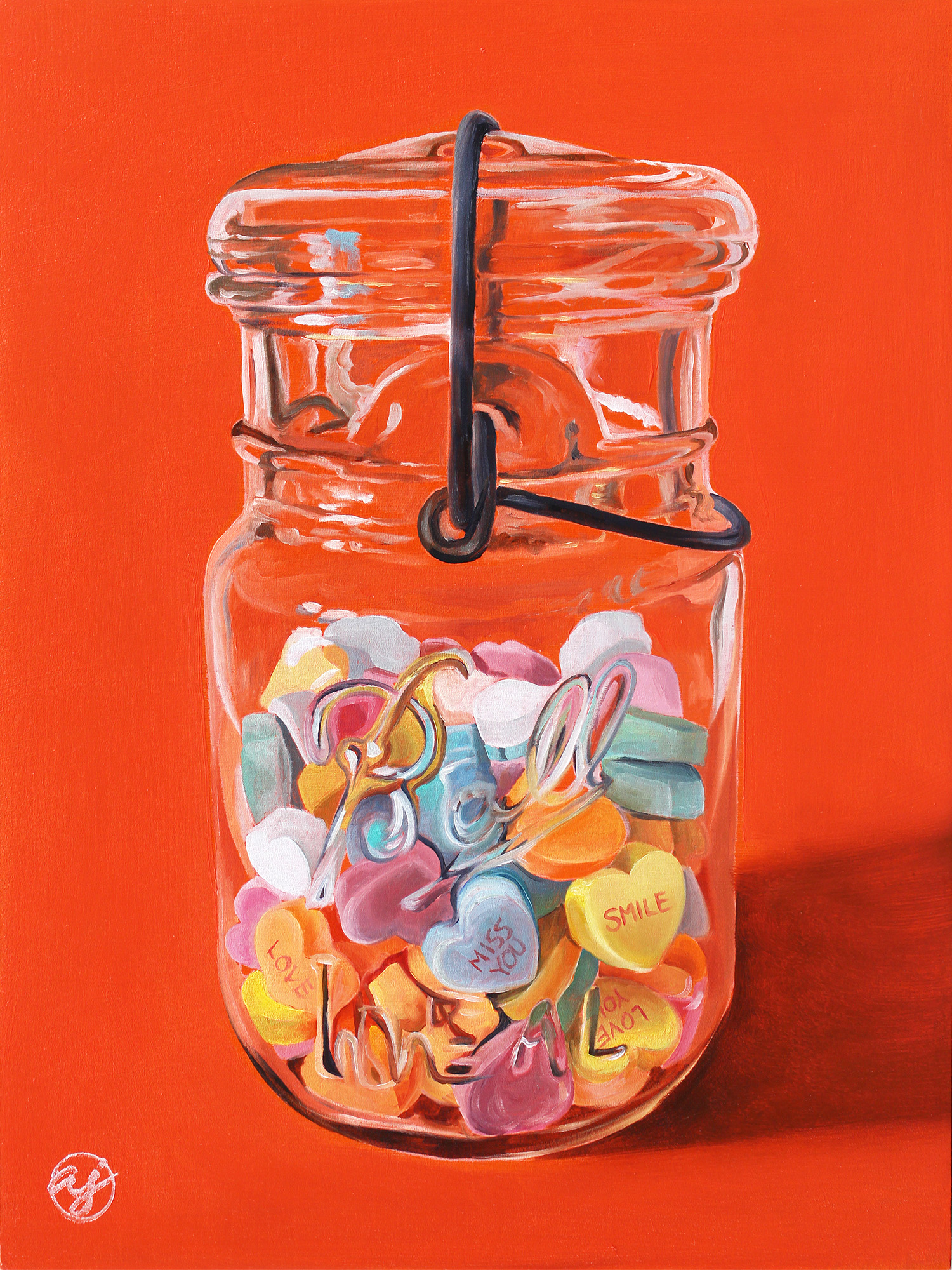 "Candy Heart" 9x12" Original Oil Painting by Abra Johnson