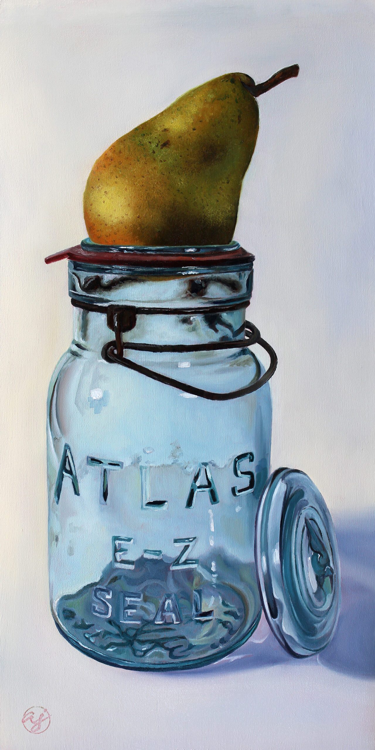 "Atlas Pear" 10x20 Original Oil Painting by Abra Johnson