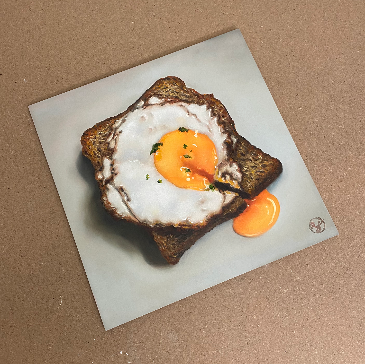 "Egg Toast" 12x12 Original Oil Painting by Abra Johnson