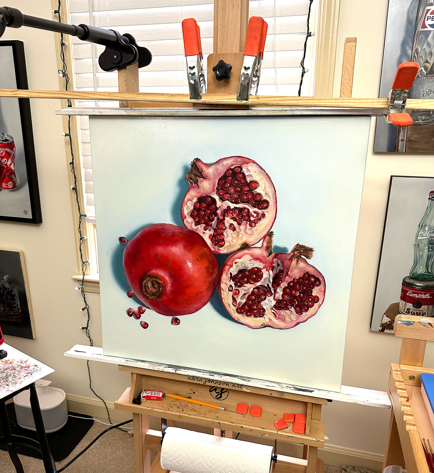 "Pomegranate 2" 24x24 Original Oil Painting by Abra Johnson