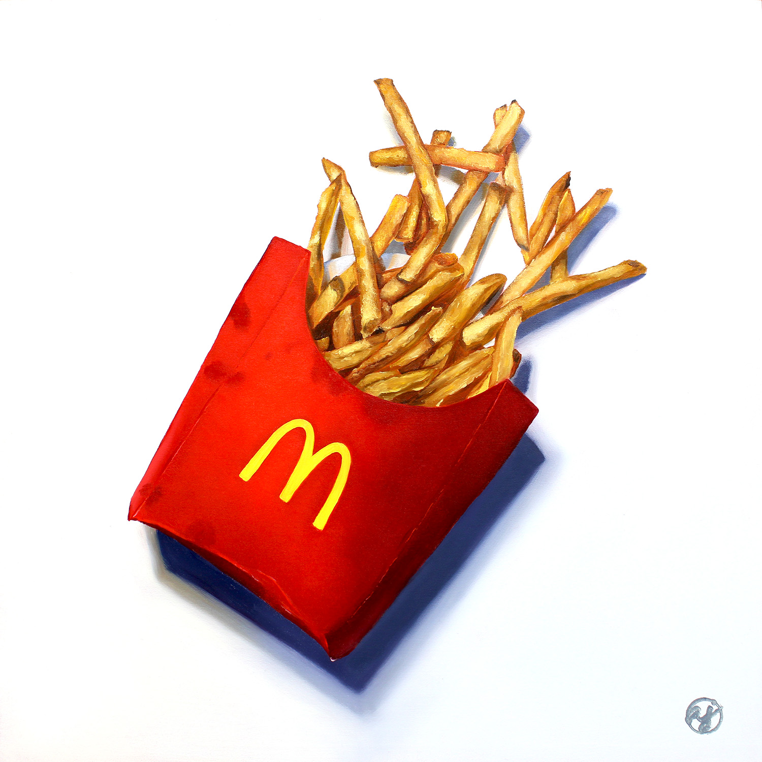 "McDonald's French Fries" 16x16 Original Oil Painting by Abra Johnson