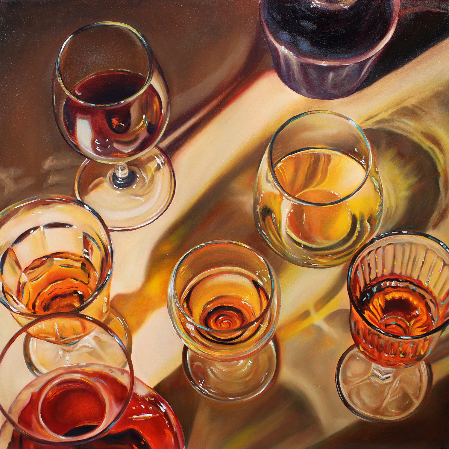 "Summer Wines" 16x16 Original Oil Painting by Abra Johnson