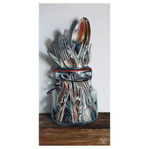 "Silver Jar" 8x16 Original Oil Painting by Abra Johnson