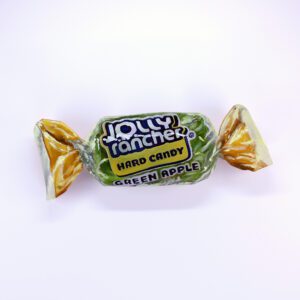 "Jolly Rancher Apple" 4x12" Original 3D Cut-Out Oil Painting by Abra Johnson